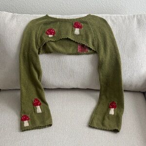 ROMWE Hippie Green Mushroom Cardigan